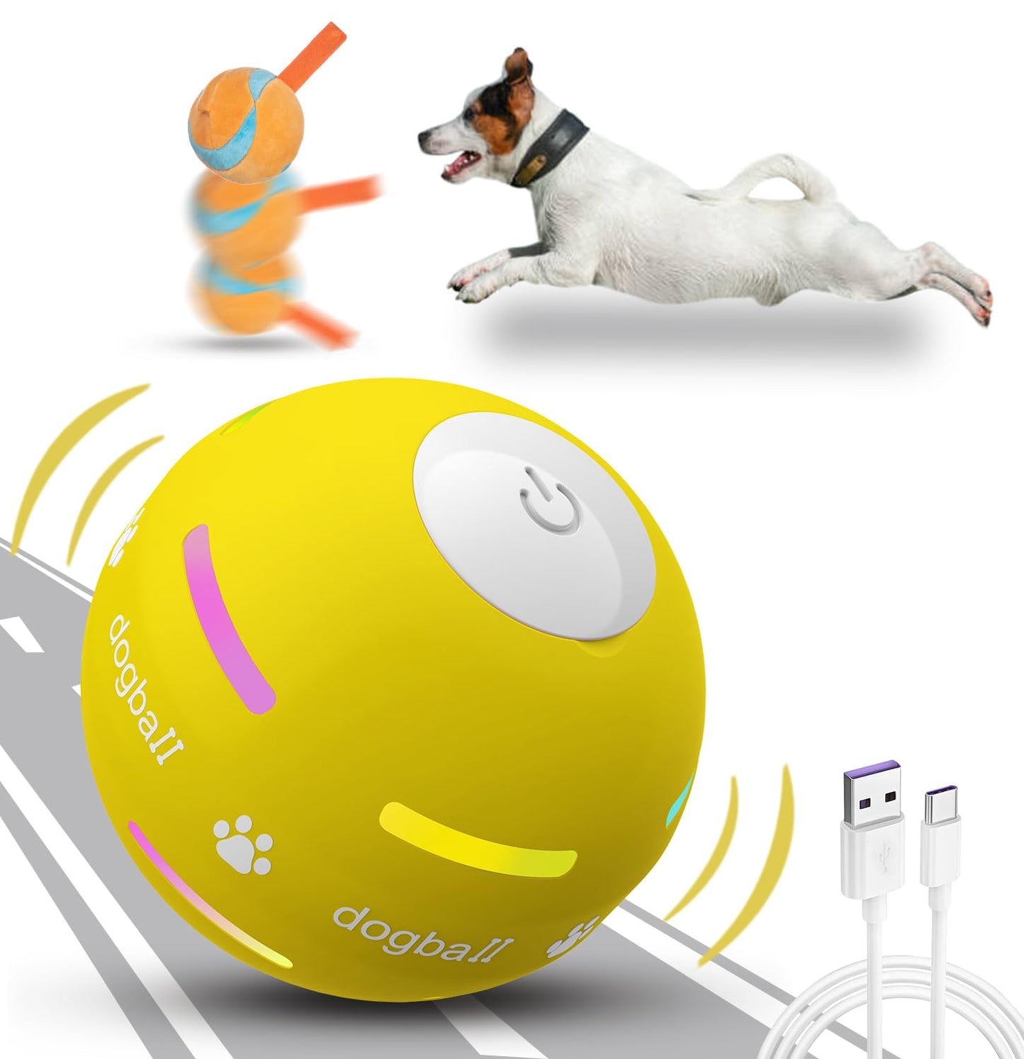 BARHOMO Dog Balls,The 3rd Generation Interactive Toys for Dogs Yellow