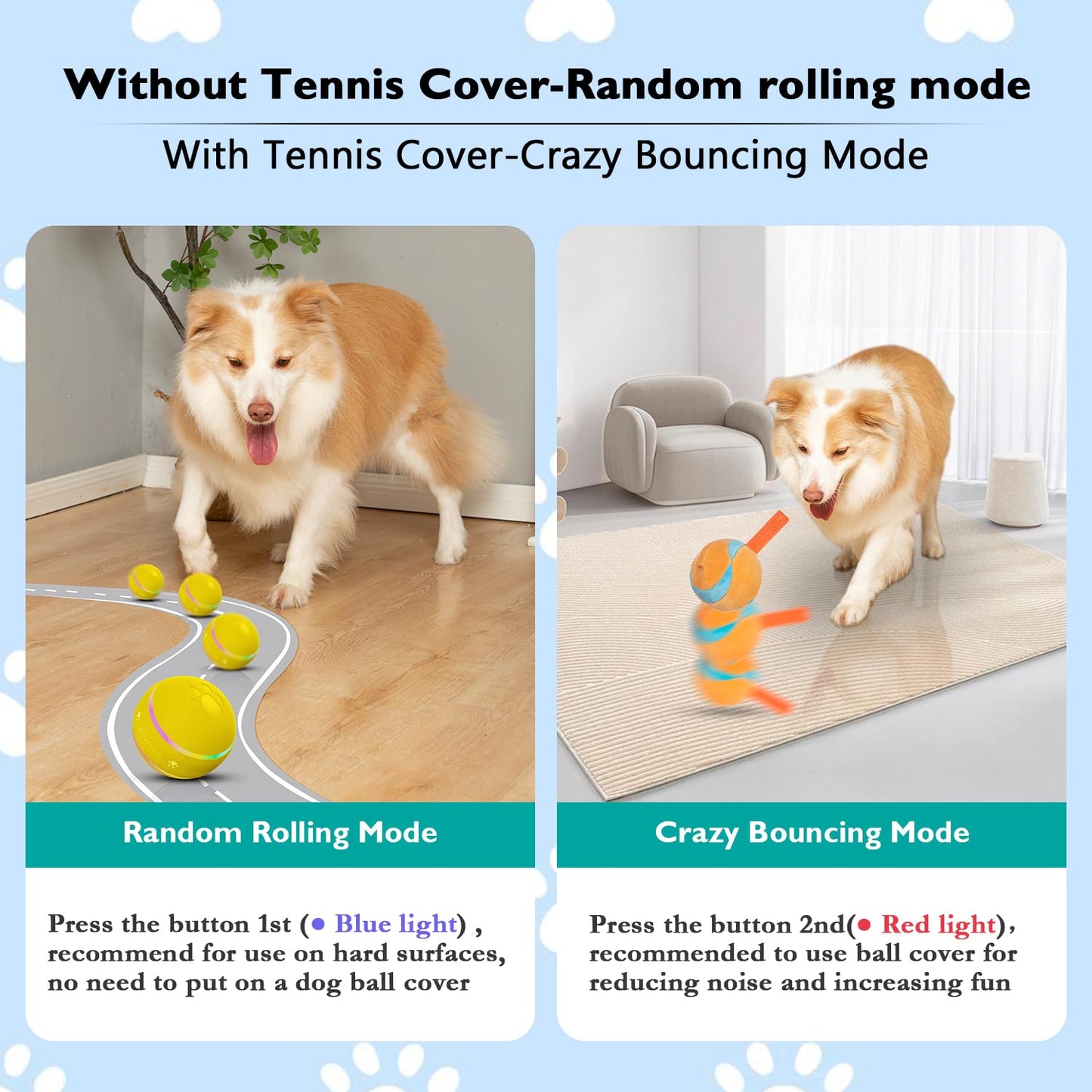 BARHOMO Dog Balls,The 3rd Generation Interactive Toys for Dogs Yellow