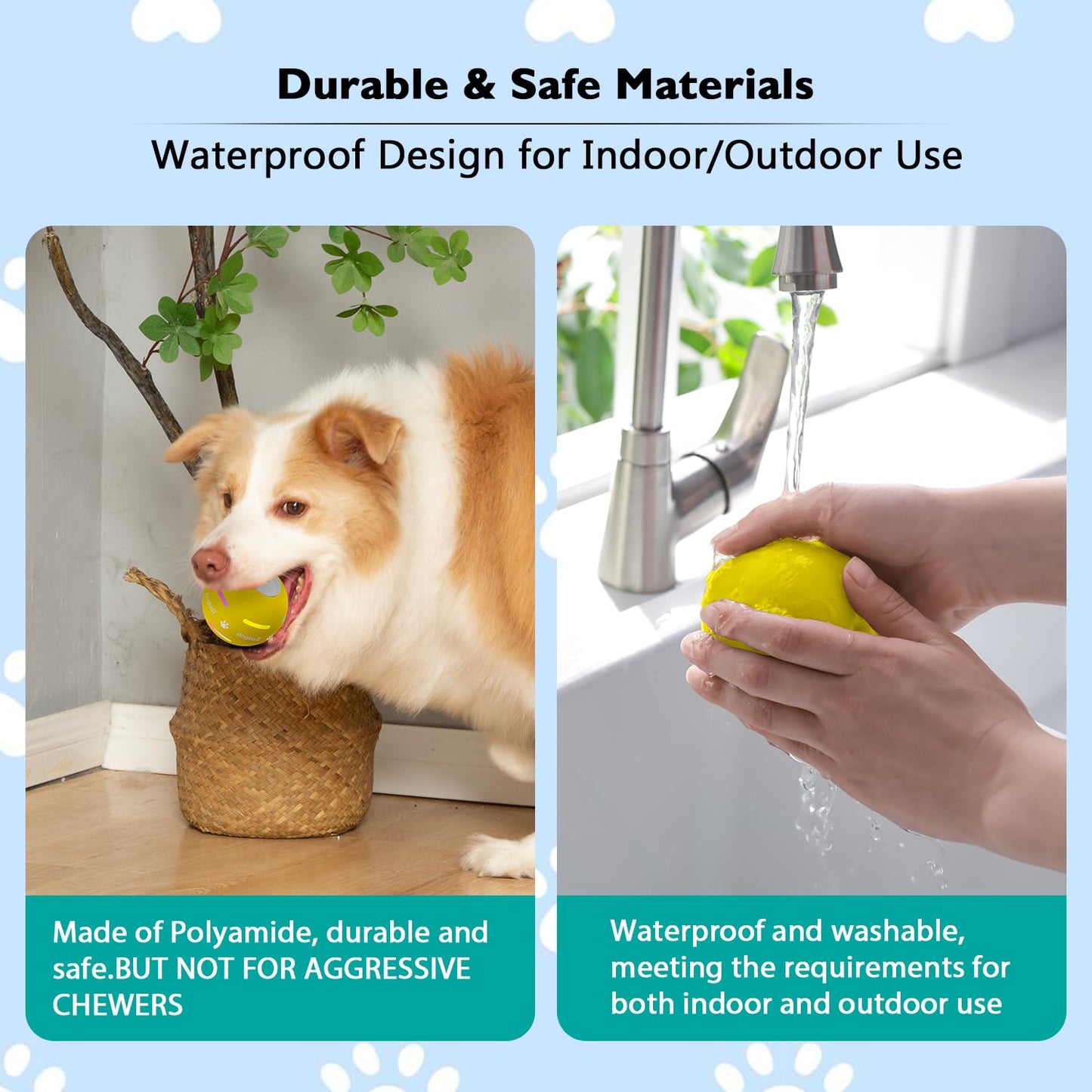 BARHOMO Dog Balls,The 3rd Generation Interactive Toys for Dogs Yellow