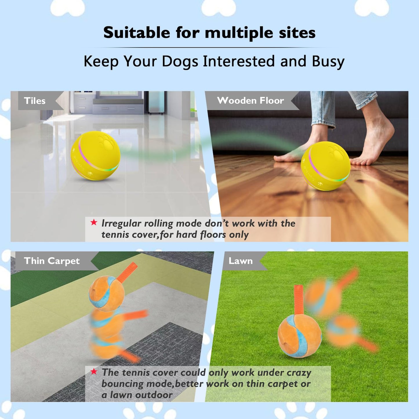 BARHOMO Dog Balls,The 3rd Generation Interactive Toys for Dogs Yellow