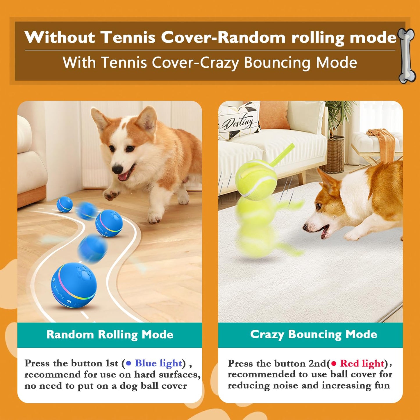 PetDroid Interactive Dog Toys Dog Ball Blue