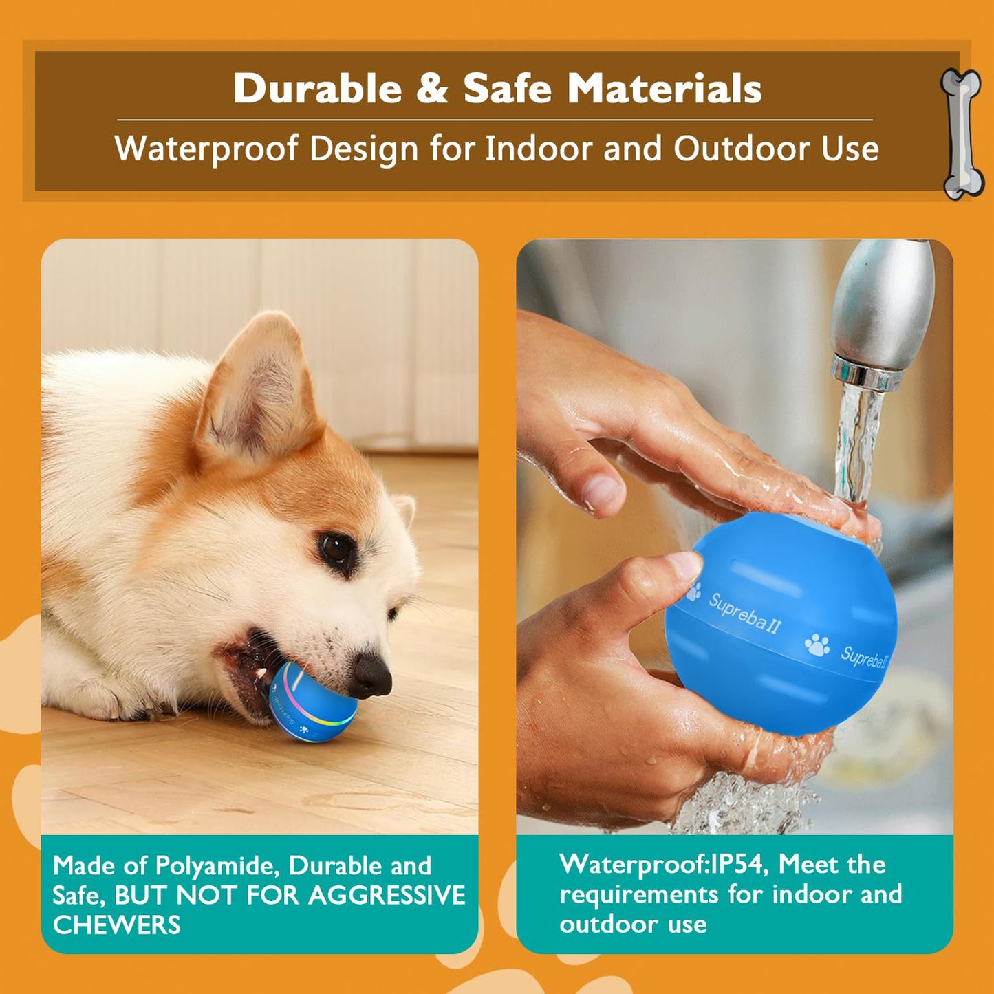 PetDroid Interactive Dog Toys Dog Ball Blue