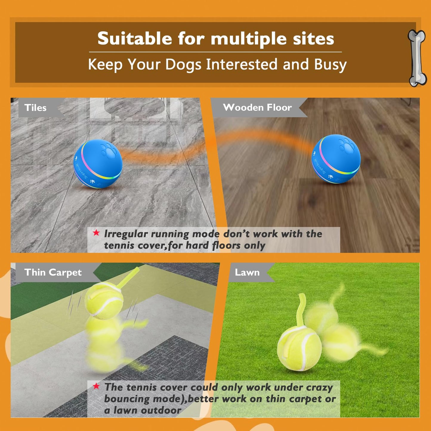 PetDroid Interactive Dog Toys Dog Ball Blue