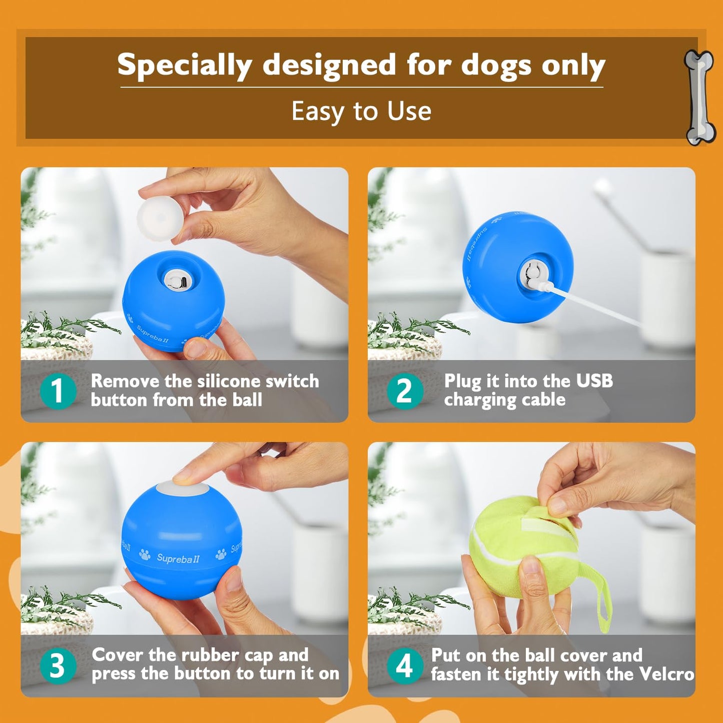 PetDroid Interactive Dog Toys Dog Ball Blue