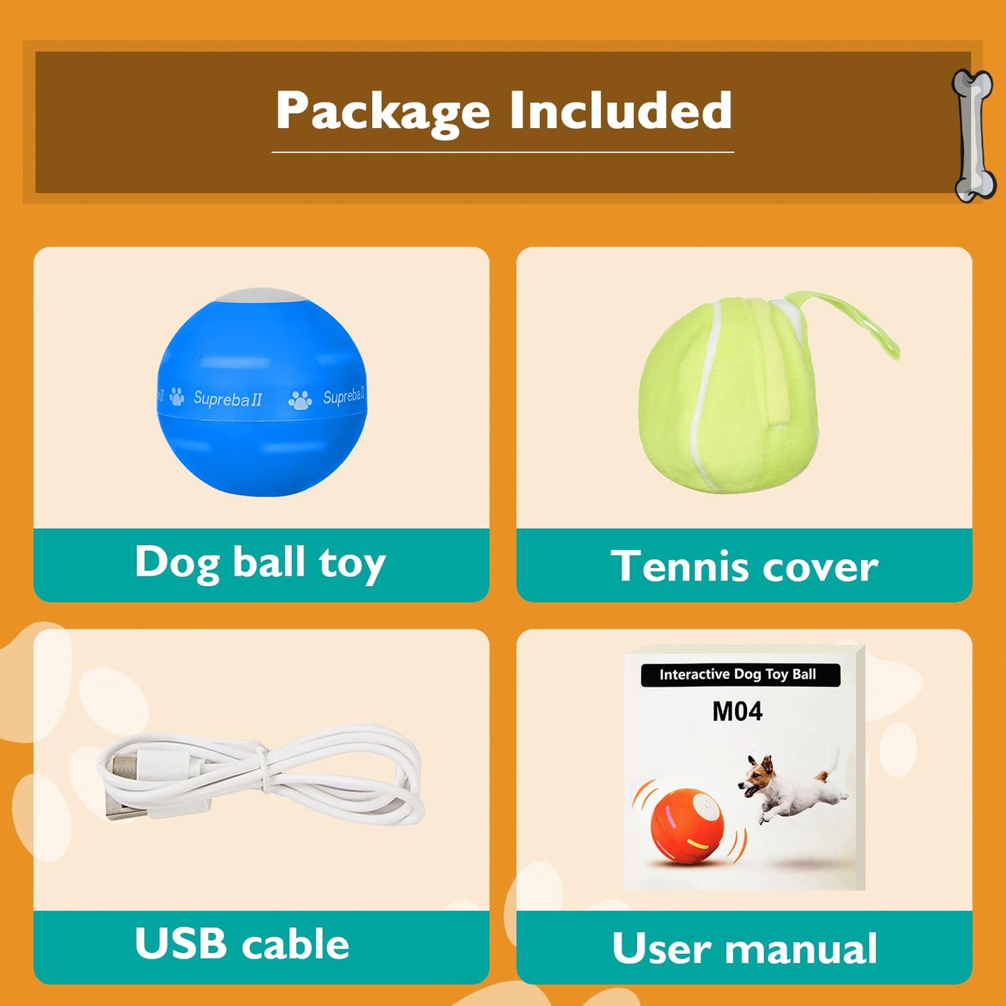 PetDroid Interactive Dog Toys Dog Ball Blue