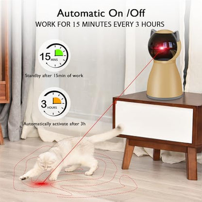 Valonii Interative Cat Laser Toy Automatic for Indoor Cats, [2024 Newly Upgraded] Real Random Trajectory Rechargeable Laser Pointer Cat Toys for Indoor Cats/Kittenes/Dogs